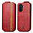 Custodia In Pelle Flip S02D per Huawei Enjoy 50 Rosso