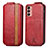 Custodia In Pelle Flip S02D per Samsung Galaxy F13 4G Rosso