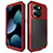 Custodia Lusso Alluminio Cover 360 Gradi HJ1 per Apple iPhone 14 Pro Max Rosso