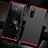 Custodia Lusso Alluminio Cover T02 per Oppo Find X2 Neo Rosso e Nero