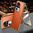 Custodia Lusso Alluminio e Pelle Cover 360 Gradi P01 per Oppo Reno10 Pro+ Plus 5G Arancione