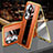 Custodia Lusso Alluminio e Pelle Cover 360 Gradi P02 per Oppo Reno11 Pro 5G Arancione
