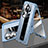 Custodia Lusso Alluminio e Pelle Cover 360 Gradi P02 per Oppo Reno11 Pro 5G Cielo Blu