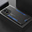 Custodia Lusso Alluminio e Silicone Laterale Cover per Oppo Find X5 5G Blu
