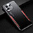 Custodia Lusso Alluminio e Silicone Laterale Cover per Xiaomi Mi 11 Lite 5G NE Rosso