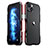 Custodia Lusso Alluminio Laterale Cover LF2 per Apple iPhone 14 Plus Rosso e Nero