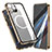 Custodia Lusso Alluminio Laterale Specchio 360 Gradi Cover con Mag-Safe Magnetic per Apple iPhone 15 Pro Max Oro