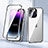 Custodia Lusso Alluminio Laterale Specchio 360 Gradi Cover LK2 per Apple iPhone 14 Pro Argento