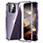 Custodia Lusso Alluminio Laterale Specchio 360 Gradi Cover LK2 per Apple iPhone 15 Viola