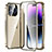 Custodia Lusso Alluminio Laterale Specchio 360 Gradi Cover LO1 per Apple iPhone 16 Pro Oro