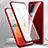 Custodia Lusso Alluminio Laterale Specchio 360 Gradi Cover M01 per Vivo iQOO 8 5G Rosso