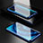 Custodia Lusso Alluminio Laterale Specchio 360 Gradi Cover M02 per Oppo Find X2 Blu