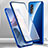 Custodia Lusso Alluminio Laterale Specchio 360 Gradi Cover M02 per Xiaomi Mi 12 5G Blu