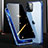 Custodia Lusso Alluminio Laterale Specchio 360 Gradi Cover M03 per Apple iPhone 13 Pro Blu