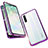 Custodia Lusso Alluminio Laterale Specchio 360 Gradi Cover M05 per Oppo Find X2 Lite Viola