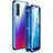 Custodia Lusso Alluminio Laterale Specchio 360 Gradi Cover M06 per Oppo Find X2 Lite Blu