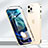 Custodia Lusso Alluminio Laterale Specchio 360 Gradi Cover N01 per Apple iPhone 12 Pro Oro