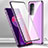 Custodia Lusso Alluminio Laterale Specchio 360 Gradi Cover P01 per OnePlus 9RT 5G Viola