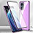 Custodia Lusso Alluminio Laterale Specchio 360 Gradi Cover P01 per Oppo A57 5G Viola