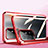 Custodia Lusso Alluminio Laterale Specchio 360 Gradi Cover P01 per Oppo A95 5G Rosso