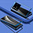 Custodia Lusso Alluminio Laterale Specchio 360 Gradi Cover P01 per Vivo X80 Pro 5G Blu