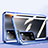 Custodia Lusso Alluminio Laterale Specchio 360 Gradi Cover P02 per Oppo A55 5G Blu