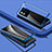 Custodia Lusso Alluminio Laterale Specchio 360 Gradi Cover P02 per Vivo iQOO Neo6 SE 5G Blu