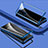Custodia Lusso Alluminio Laterale Specchio 360 Gradi Cover per Vivo iQOO U1 Blu