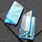 Custodia Lusso Alluminio Laterale Specchio 360 Gradi Cover T03 per Oppo K1 Blu