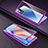 Custodia Lusso Alluminio Laterale Specchio 360 Gradi Cover T03 per Oppo Reno4 Pro 5G Viola