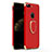 Custodia Lusso Metallo Laterale e Plastica con Anello Supporto A03 per Apple iPhone 8 Plus Rosso