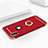 Custodia Lusso Metallo Laterale e Plastica con Anello Supporto F02 per Apple iPhone X Rosso