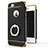 Custodia Lusso Metallo Laterale e Plastica con Anello Supporto per Apple iPhone 5 Nero