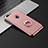 Custodia Lusso Metallo Laterale e Plastica con Anello Supporto per Apple iPhone 7 Plus Oro Rosa