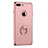 Custodia Lusso Metallo Laterale e Plastica con Anello Supporto per Apple iPhone 8 Plus Oro Rosa