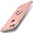 Custodia Lusso Metallo Laterale e Plastica Cover con Anello Supporto A01 per Apple iPhone 7 Oro Rosa