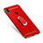 Custodia Lusso Metallo Laterale e Plastica Cover con Anello Supporto A01 per Huawei P Smart+ Plus Rosso