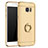 Custodia Lusso Metallo Laterale e Plastica Cover con Anello Supporto A01 per Samsung Galaxy S7 Edge G935F Oro