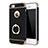 Custodia Lusso Metallo Laterale e Plastica Cover con Anello Supporto A02 per Apple iPhone 5S Nero