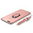 Custodia Lusso Metallo Laterale e Plastica Cover con Anello Supporto e Cordoncino per Huawei Honor Play 7X Oro Rosa