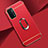 Custodia Lusso Metallo Laterale e Plastica Cover con Anello Supporto P02 per Oppo A54 5G Rosso