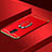Custodia Lusso Metallo Laterale e Plastica Cover con Anello Supporto T01 per Oppo R17 Pro Rosso