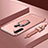 Custodia Lusso Metallo Laterale e Plastica Cover con Anello Supporto T01 per Xiaomi Redmi Note 8 (2021) Oro Rosa