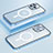 Custodia Lusso Metallo Laterale e Plastica Cover con Mag-Safe Magnetic Bling-Bling LF1 per Apple iPhone 13 Pro Blu