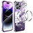 Custodia Lusso Metallo Laterale e Plastica Cover con Mag-Safe Magnetic LF3 per Apple iPhone 14 Pro Viola