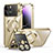 Custodia Lusso Metallo Laterale e Plastica Cover con Mag-Safe Magnetic LK4 per Apple iPhone 14 Pro Max Oro