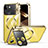 Custodia Lusso Metallo Laterale e Plastica Cover con Mag-Safe Magnetic LK4 per Apple iPhone 15 Oro