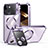 Custodia Lusso Metallo Laterale e Plastica Cover con Mag-Safe Magnetic LK4 per Apple iPhone 15 Plus Viola