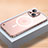 Custodia Lusso Metallo Laterale e Plastica Cover con Mag-Safe Magnetic QC1 per Apple iPhone 13 Oro Rosa