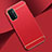 Custodia Lusso Metallo Laterale e Plastica Cover P02 per OnePlus Nord N200 5G Rosso